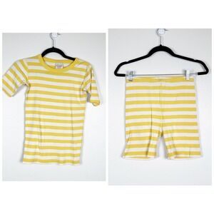 Hanna Andersson Kids Yellow Striped Pajamas Sz 14
